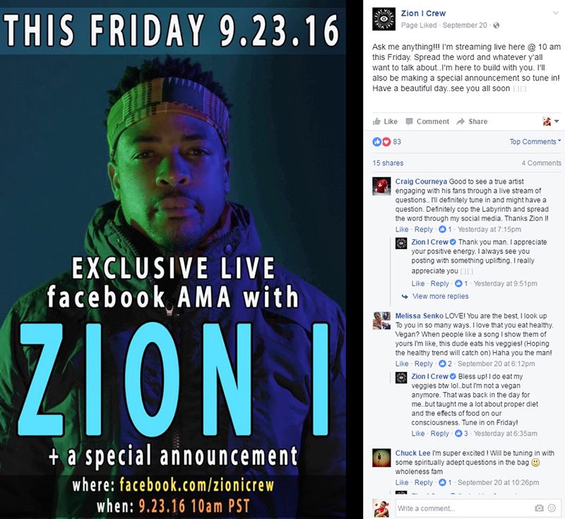Zion I Facebook Live