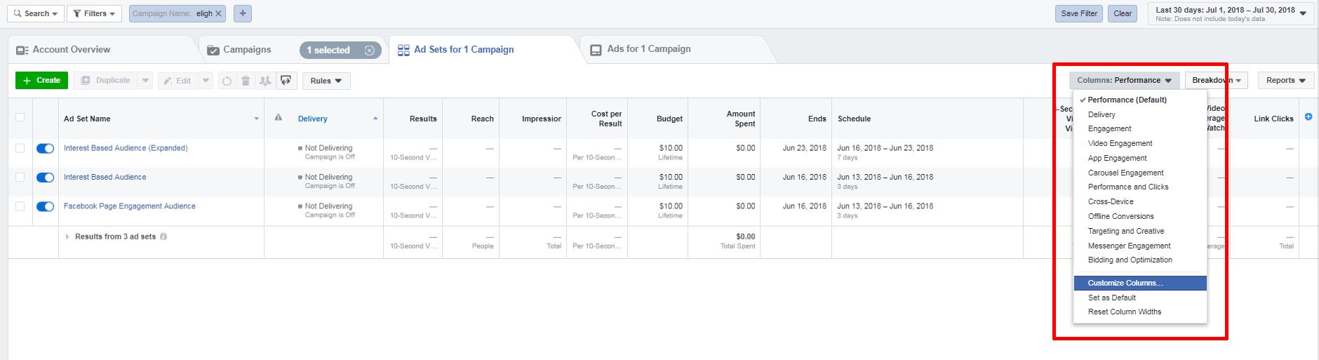 Customize Columns