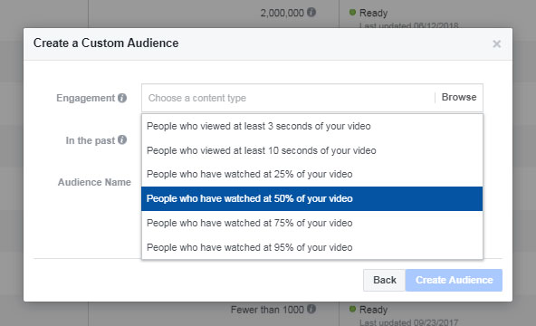 Video view percentages